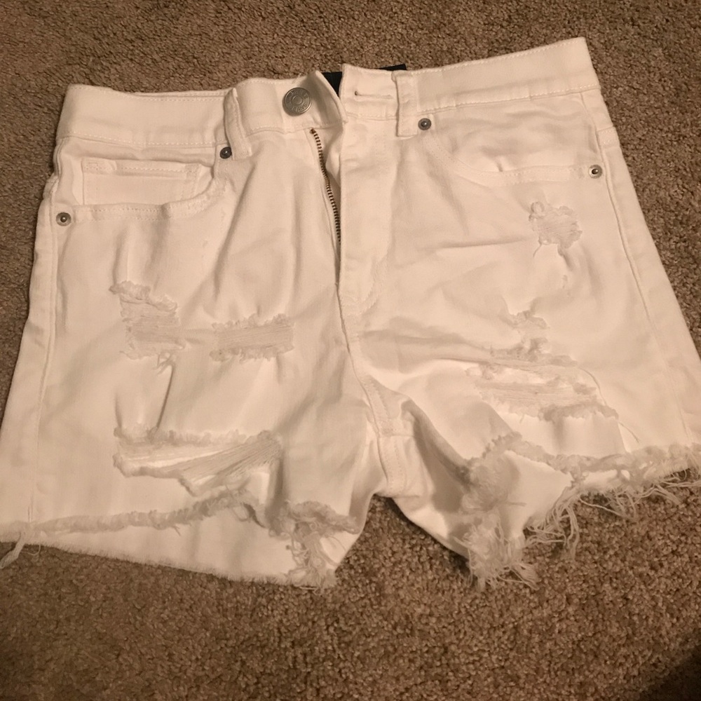 White Express denim shorts