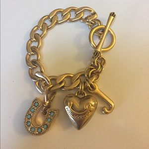 Juicy couture gold heart starter charm bracelet Juicy couture gold heart starter charm bracelet