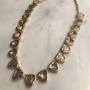 Pastel pink, gray, and gem necklace