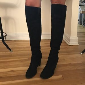 Steven by Steve Madden Black Suede Knee High Boots