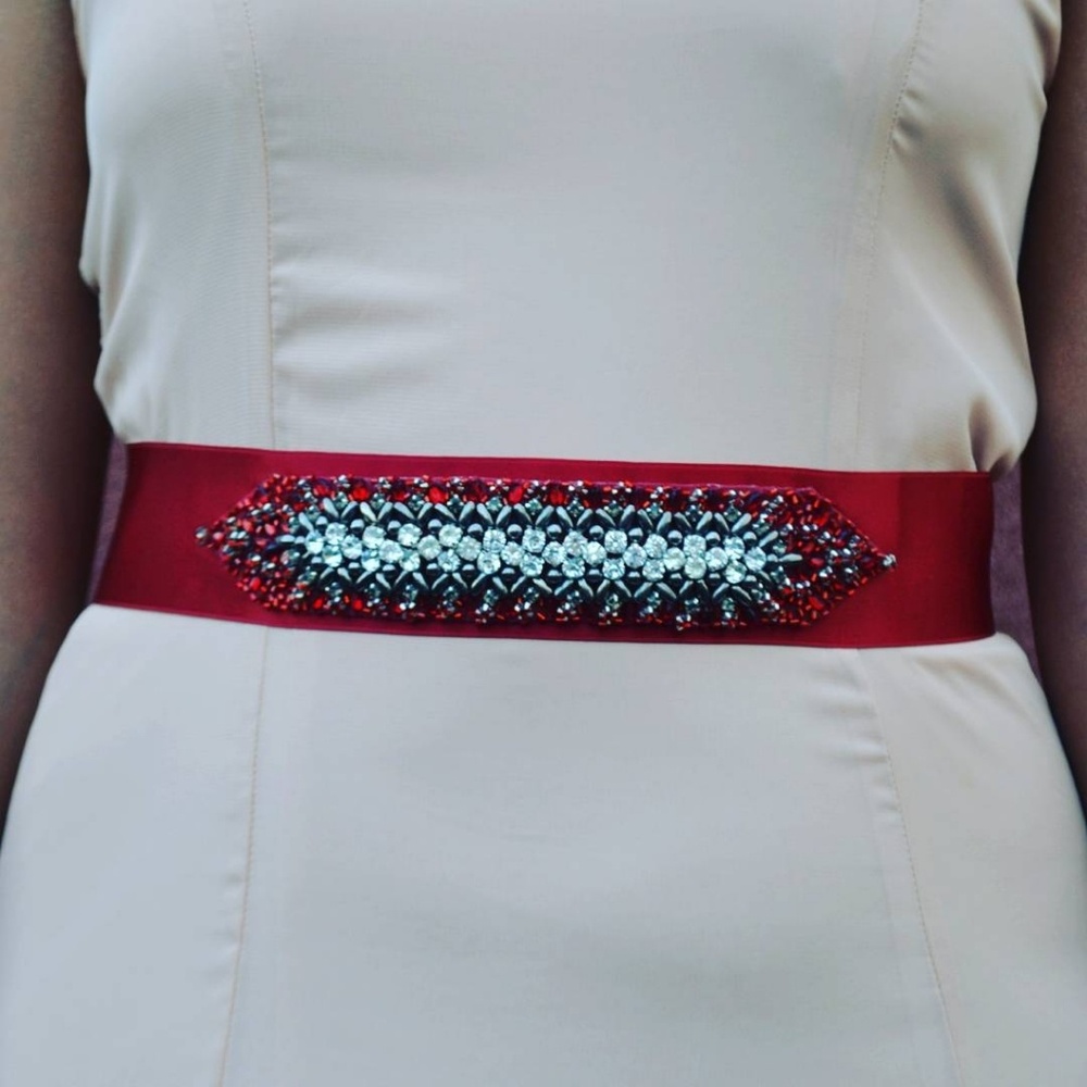 Wedding sash bridal belt in crystal ombre design