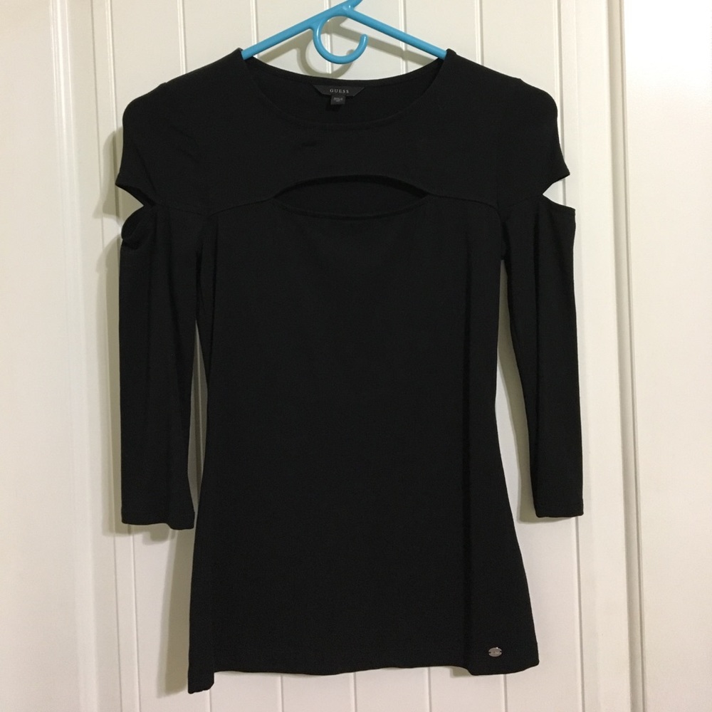 Guess Black Cut Out Blouse