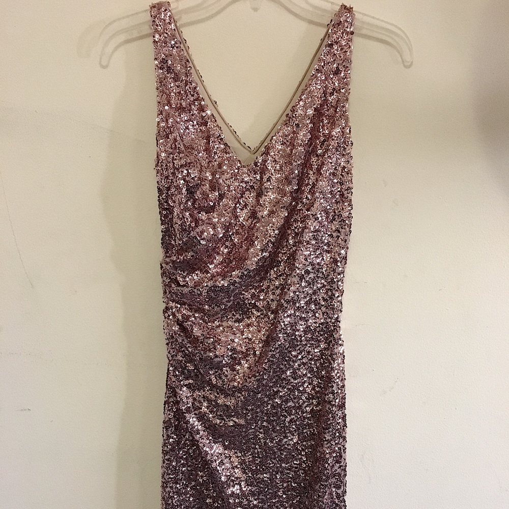 Beautiful Shiny Rose Gold Prom Dress