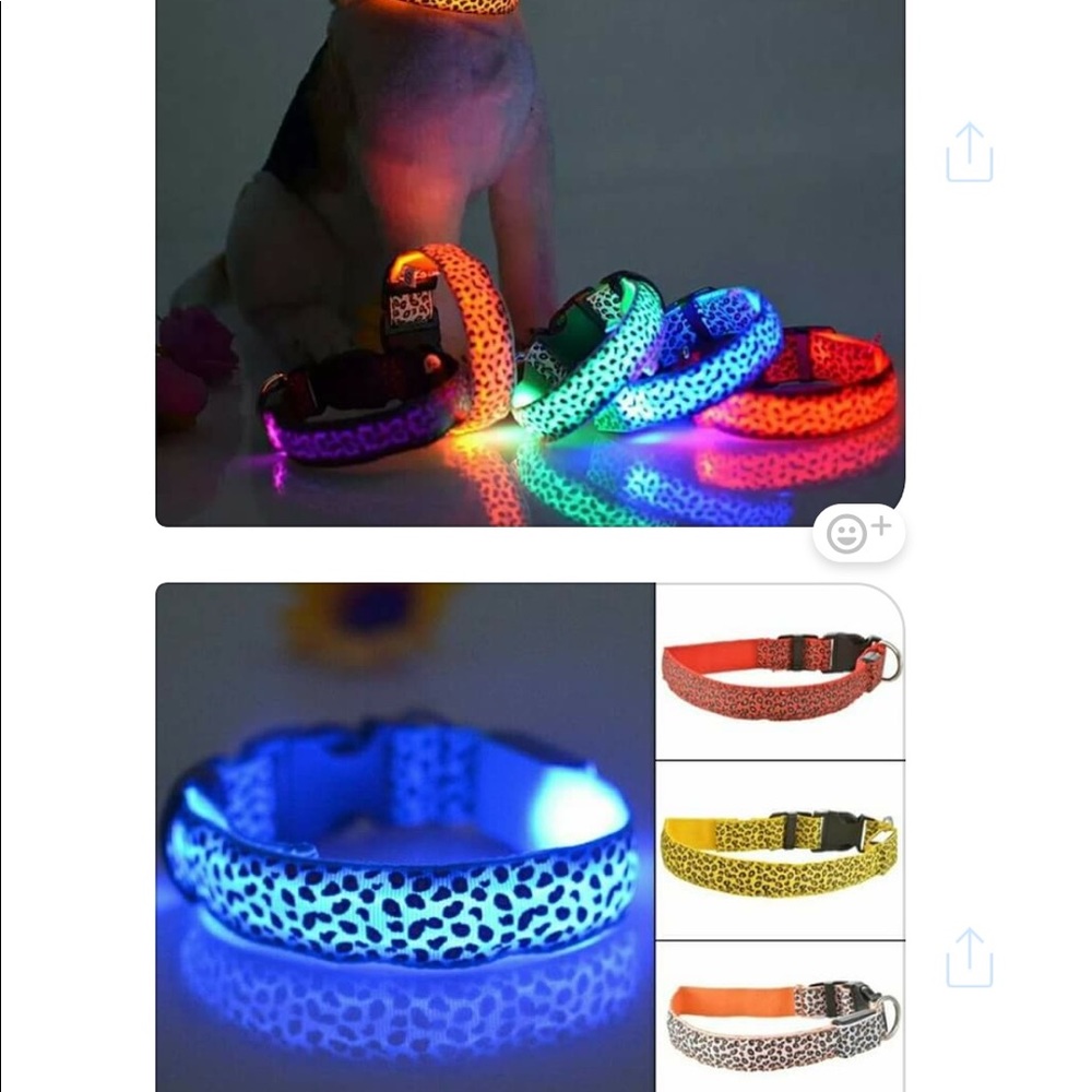 Light up dog collar different sizes!