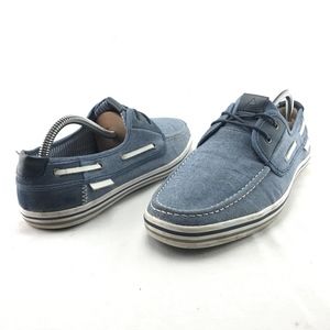 Aldo Ereemo Men’s Blue Synthetic Canvas Boat Shoes