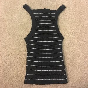 Cute black and white knit tank size small