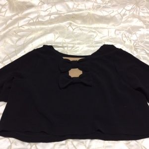 Dressy Black Cropped Top