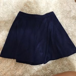 Navy blue suede skirt