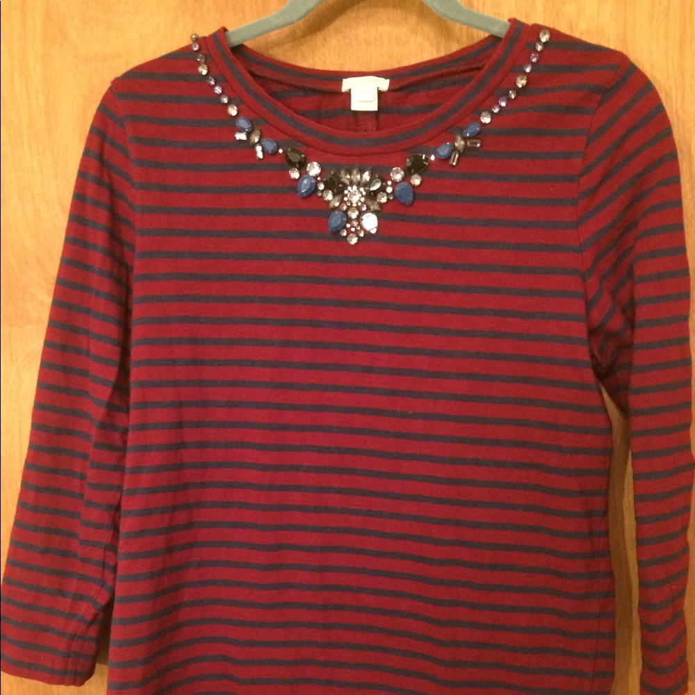 Striped rhinestone shirt