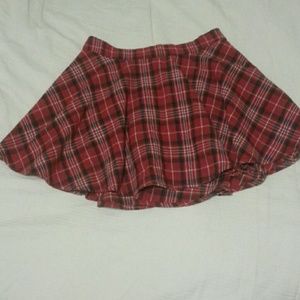 Red plaid schoolgirl skirt