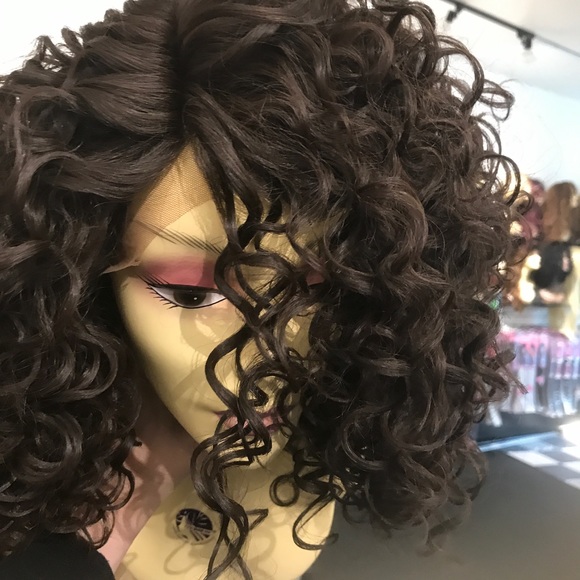 High quality curly Swiss lace lace front wig main image 5