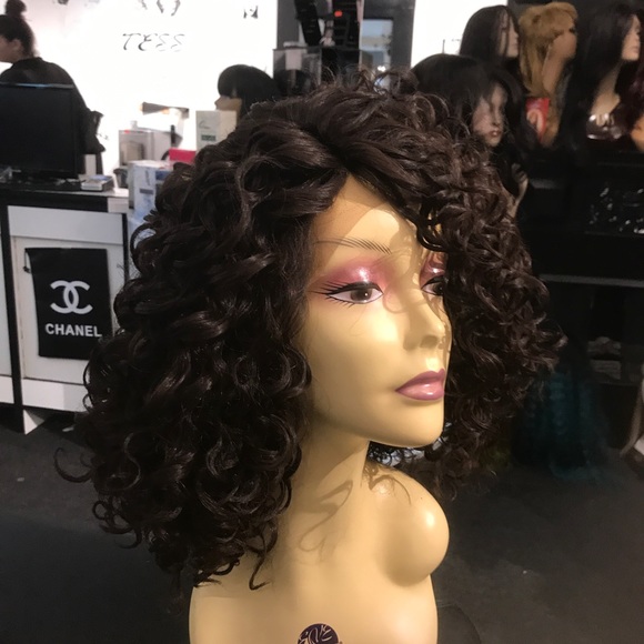 High quality curly Swiss lace lace front wig