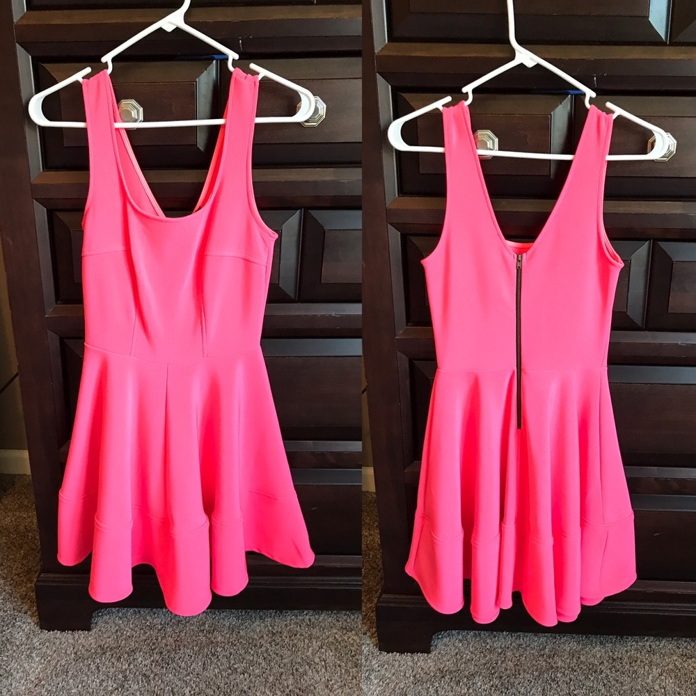 Lulu's hot pink skater dress