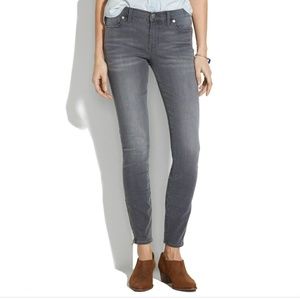 Madewell skinny skinny grey zip jeans