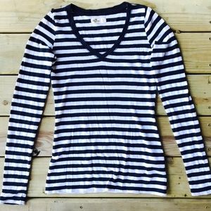 Hollister black and white strip long sleeve