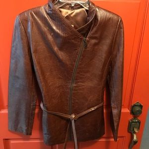 Vintage Side Zip Leather Jacket