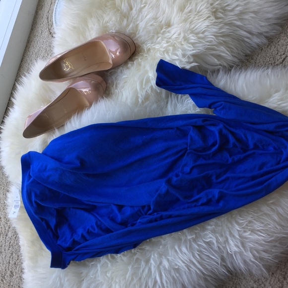 BLUE asymmetrical maxi skirt - Picture 2 of 3