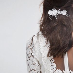 Wedding Faux Pearl Bead Hair Barrette Headpiece