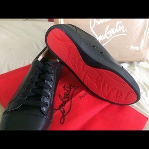 Red bottom Christian louboutin sneakers leather