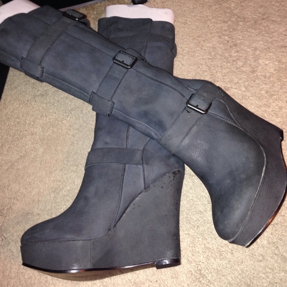 Joe's Jeans Black Wedged Boots