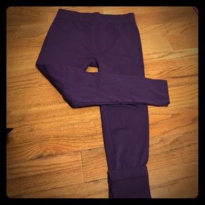 Purple Fleece-lined Leggings