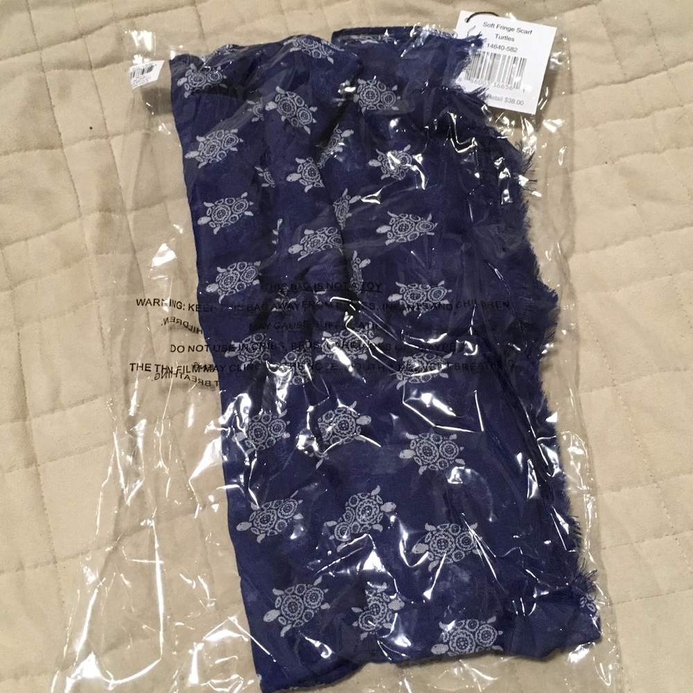 Soft Fringe Scarf. Turtles