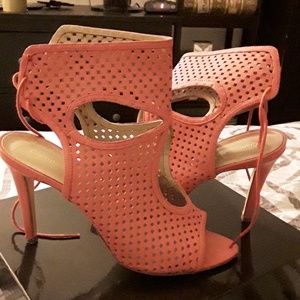 Giampaolo Viozzi Pink leather tieback heels