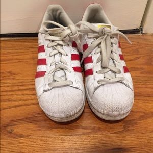 Red and White Adidas All Stars