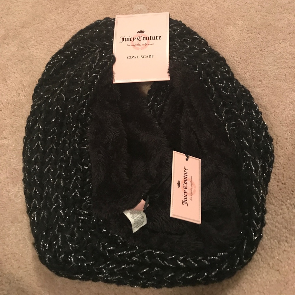 NWT Juicy Couture black cowl scarf