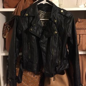 Faux Black Leather Jacket