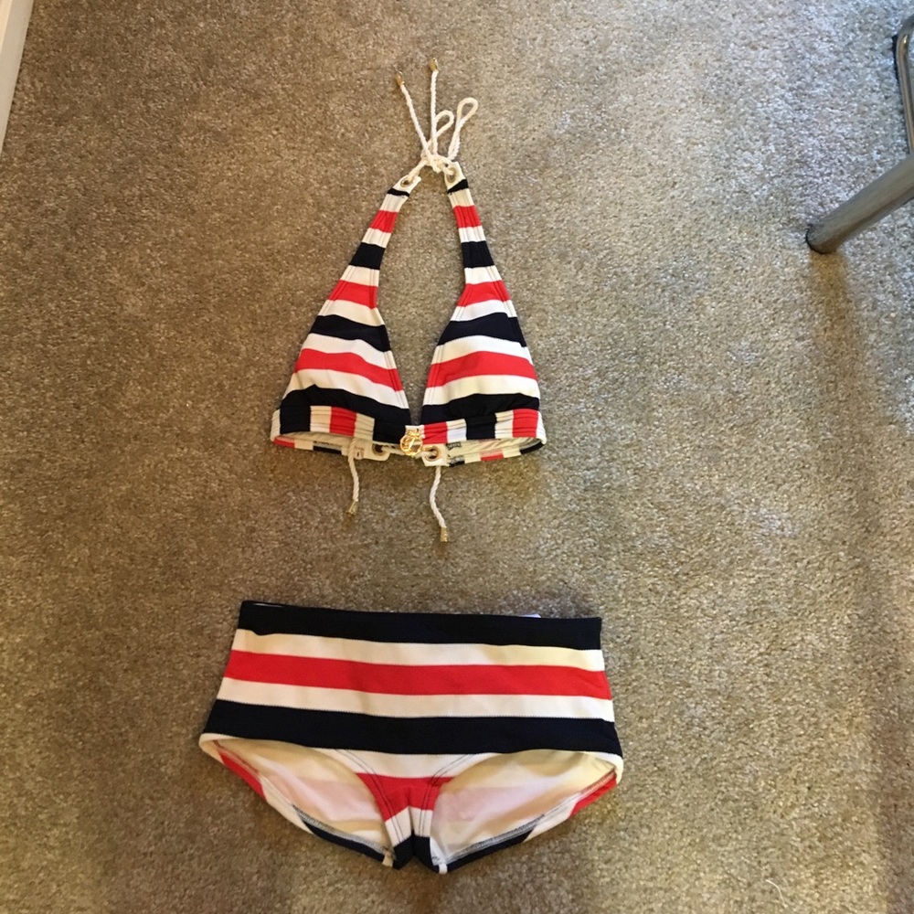 Super cute nautical Juicy Couture Swimsuit!