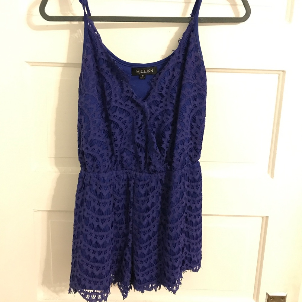 LF blue lace romper
