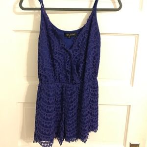 LF blue lace romper