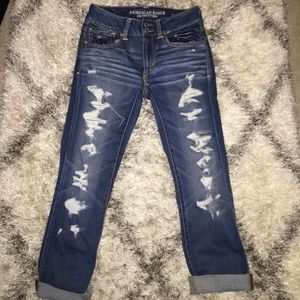 American Eagle  distressed cropped jeans