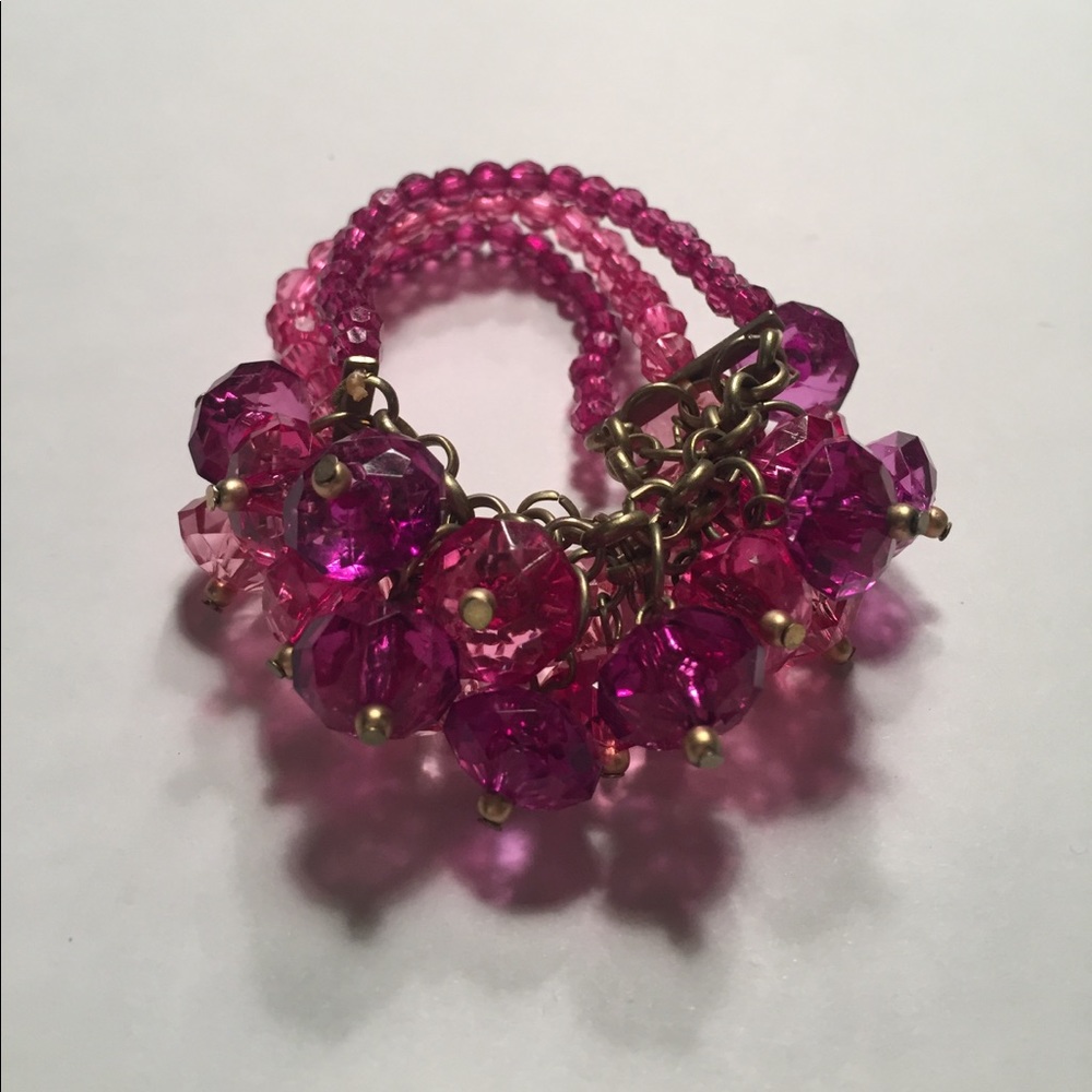 Pink and gold beaded bracelet