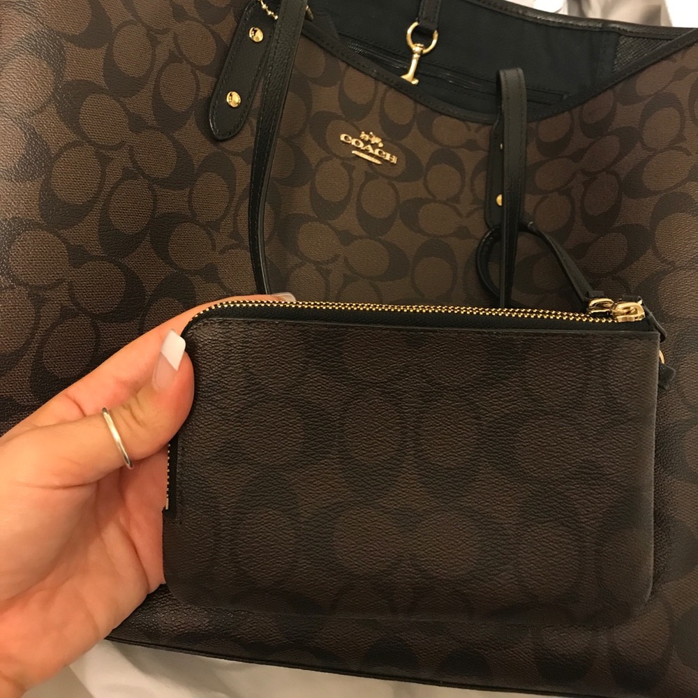 Coach tote double zipper wallet change purse - Picture 7 of 8