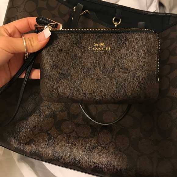 Coach tote double zipper wallet change purse - Picture 6 of 8