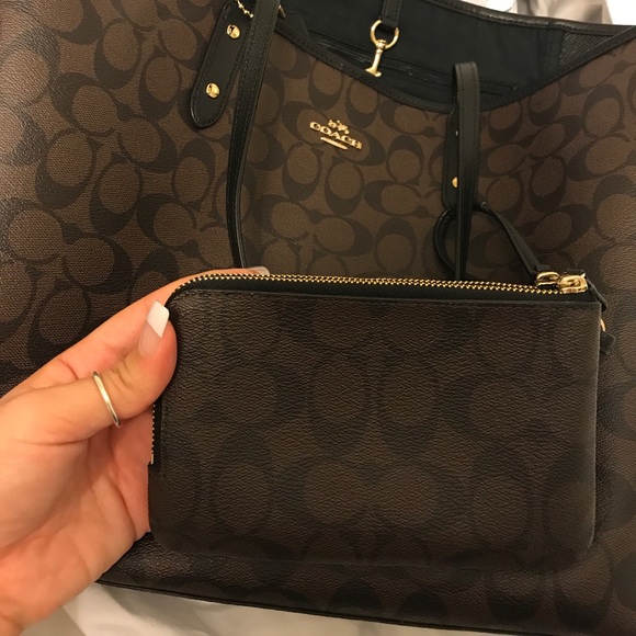 Coach tote double zipper wallet change purse - Picture 7 of 8