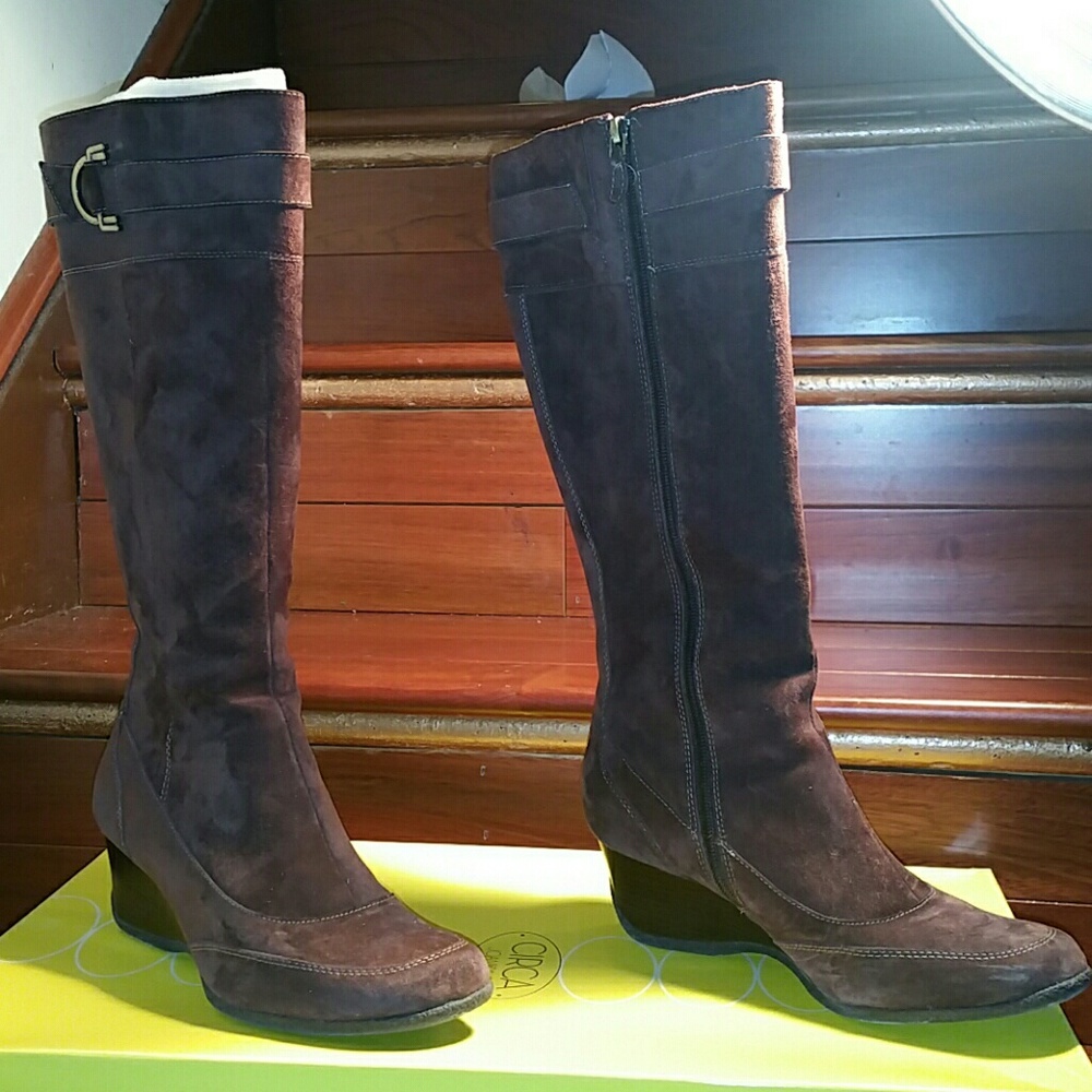 Joan and David Brown Suede Boots