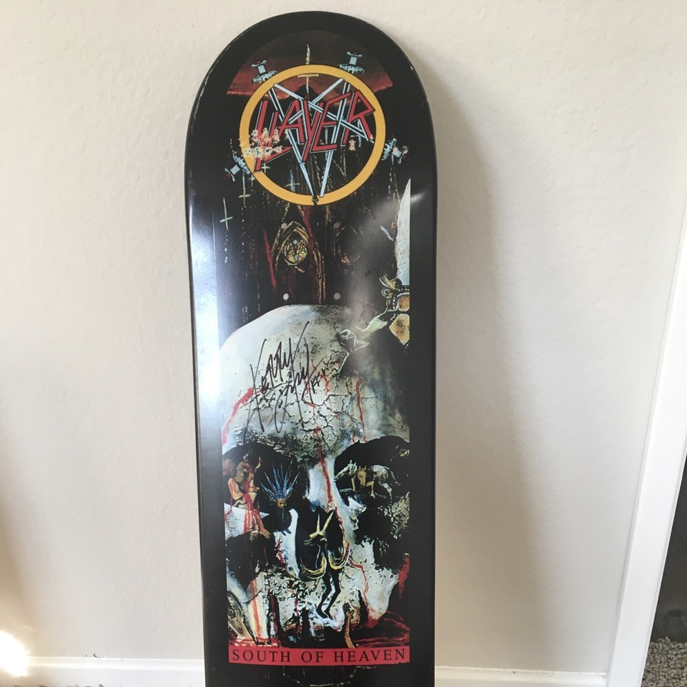 SLAYER AUTOGRAPHED SKATEBOARD SUPREME