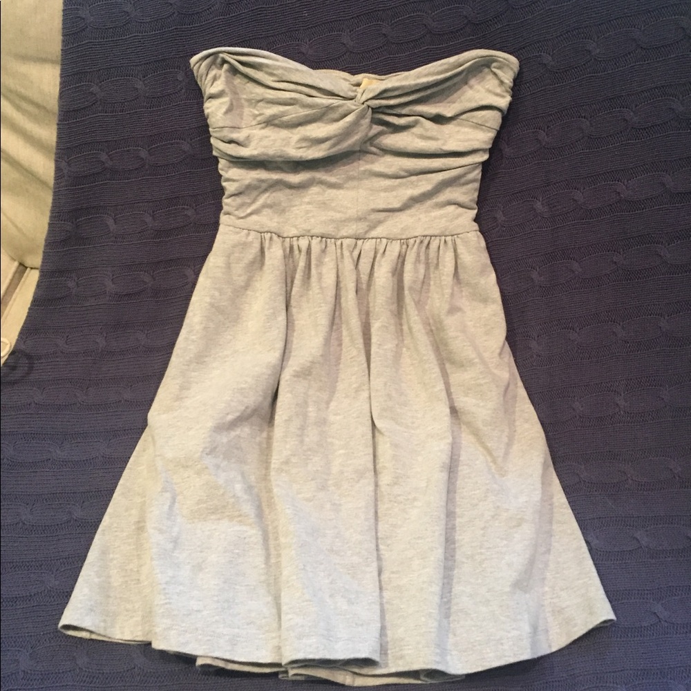Elizabeth and James Strapless Grey Jersey Dress