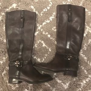 Tory Burch Brown Leather Riding Boot