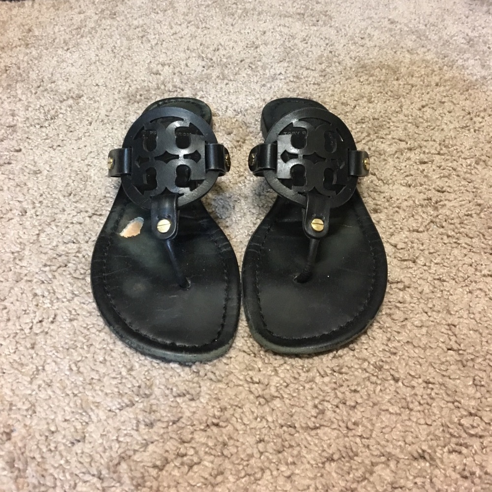Used Black Tory Burch Miller Sandals