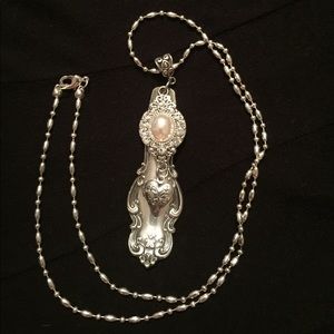 Beautiful Silver spoon embellished necklace