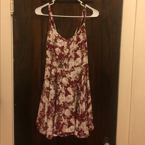 Red & White Floral Print Dresd