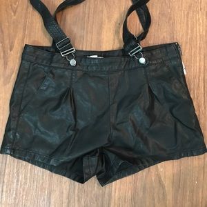Forever 21 Shorts - Brand new with tags leather overall shorts Forever 21 Shorts - Brand new with tags leather overall shorts