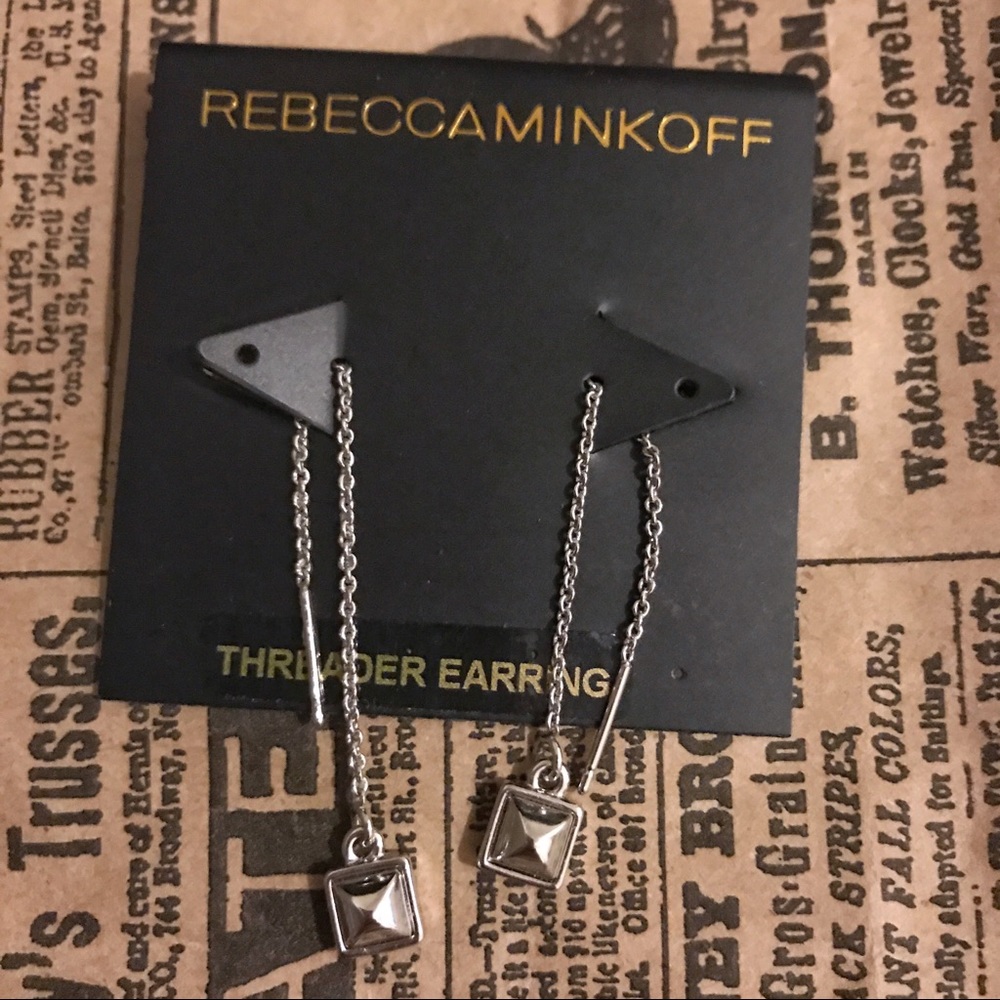 NWT Rebecca Minkoff Pyramid Threader Earrings