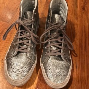 Silver vans high tops sneakers