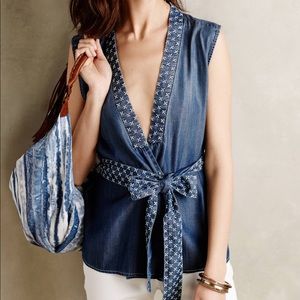 Stitched Anthropologie chambray vest
