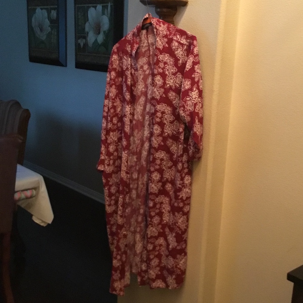 Long cardigan beautiful red pattern
